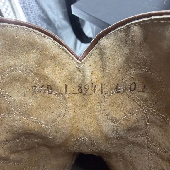 vintage flower inlay ankle western boots brown leather short cowgirl boho sz 7.5 - Picture 7 of 10